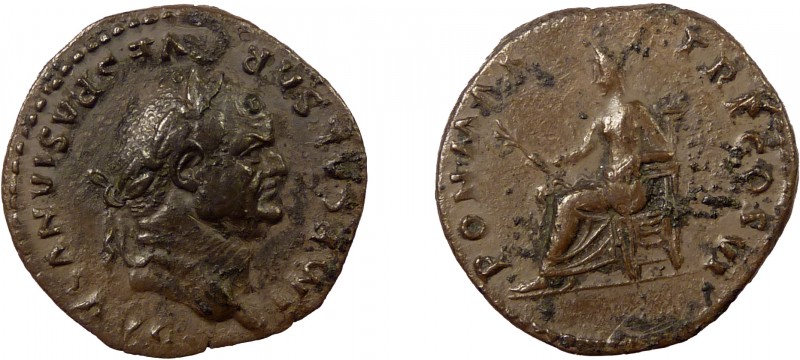 Roman Imperial, Vespasian, AR Denarius, Rome
3.30 g, 20 mm, aVF, toned

Obverse:...