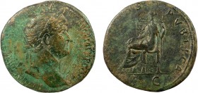 Roman Imperial, Hadrian, AE Sestrtius, Rome, rare
27.41 g, 33 mm, F

Obverse: IMP CAESAR TRAIANVS HADRIANVS AVG P M TR P COS III, laureate and draped ...