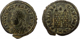Roman Imperial, Constantius II, as Caesar, AE Nummus, Heraclea
2.29 g, 20 mm, aVF

Obverse: FL IVL CONSTANTIVS NOB C, laureate, draped and cuirassed b...