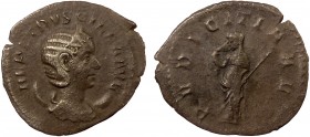 Roman Imperial, Herennia Etruscilla, AR Antoninianus, Rome
2.26 g, 24 mm, gF

Obverse: HER ETRVSCILLA AVG, diademed and draped bust of Herennia Etrusc...