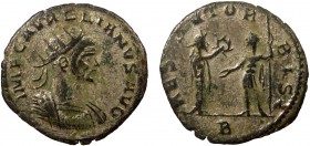 Roman Imperial, Aurelian, AE silvered Antoninianus, Cyzicus 
3.36 g, 23 mm, gF

Obverse: IMP C AVRELIANVS AVG, radiate, cuirassed bust right
Reverse: ...