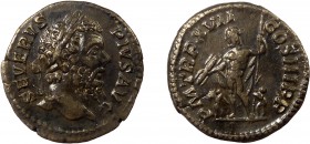 Roman Imperial, Septimius Severus, AR Denarius, Rome
2.88 g, 20 mm, VF, toned

Obverse: SEVERVS PIVS AVG, laureate head right
Reverse: P M TR P XVII C...