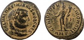 Roman Imperial, Galerius, Silvered AE Nummus, Antioch
8.90 g, 29 mm, gF

Obverse: GAL VAL MAXIMIANVS NOB CAES, laureate head right
Reverse: GENIO POPV...