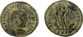 Roman Imperial, Licinius I, AE Follis, Heraclea 
2.86 g, 20 mm, VF

Obverse: IMP C VAL LICIN LICINIVS P F AVG, radiate, draped and cuirassed bust righ...