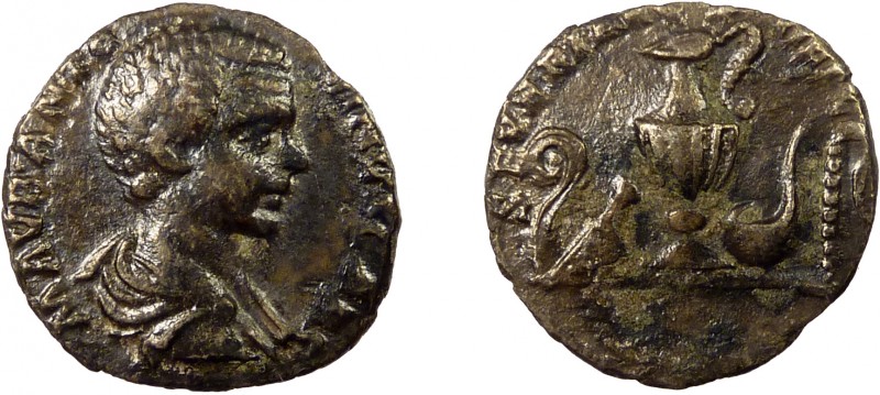 Roman Imperial, Caracalla, AR Denarius, Rome
2.63 g, 18 mm, gF, toned

Obverse: ...