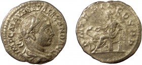 Roman Imperial, Severus Alexander, AR Denarius, Rome
3.38 g, 19 mm, gF

Obverse: IMP C M AVR SEV ALEXAND AVG, laureate, draped and cuirassed bust righ...