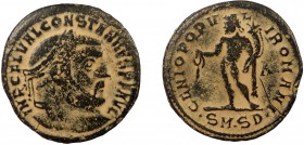 Roman Imperial, Constantius I, AE Follis, Serdica
10.29 g, 23 mm, gF

Obverse: IMP C FL VAL CONSTANTIVS PF AVG, laureate head right
Reverse: GENIO POP...