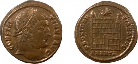 Roman Imperial, Constantine I, AE Nummus, Antioch
3.66 g, 20 mm, aVF

Obverse: CONSTANTINVS MAX AVG, rosette-diademed, draped and cuirassed bust right...