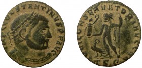 Roman Imperial, Constantine I, AE Follis, Thessalonica
3.56 g, 23 mm, aVF

Obverse: IMP C CONSTANTINVS PF AVG, laureate, draped, and cuirassed bust ri...