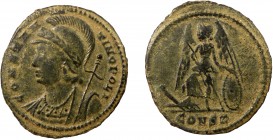 Roman Imperial, City Commemorative AD 330-333, AE Follis, Constantinople 
2.20 g, 19 mm, aVF

Obverse: CONSTANTINOPOLI, helmeted bust left
Reverse: Vi...