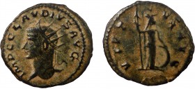 Roman Imperial, Claudius II Gothicus, BI Antoninianus, Antioch 
2.98 g, 21 mm, aVF

Obverse: IMP C CLAVDIVS AVG, radiate bust left, slight drapery
Rev...