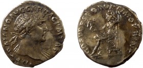 Roman Imperial, Trajan, AR Denarius, Rome
3.28 g, 19 mm, aVF, toned

Obverse: IMP TRAIANO AVG GER DAC P M TR P, laureate bust right, slight drapery on...