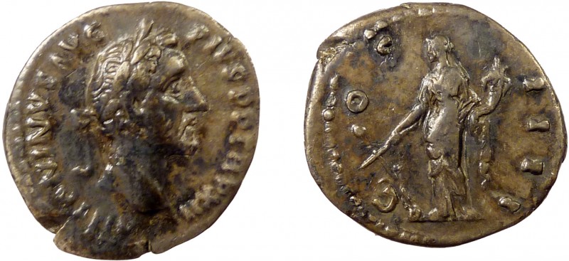 Roman Imperial, Antoninus Pius, AR Denarius, Rome
3.34 g, 20 mm, aVF

Obverse: A...