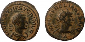Roman Imperial, Aurelian and Vabalathus, AE Antoninianus, Antioch
3.99 g, 20 mm, aVF

Obverse: IMP C AVRELIANVS AVG, radiate and cuirassed bust of Aur...
