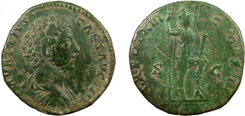 Roman Imperial, Marcus Aurelius, AE Sestertius, Rome
26.63 g, 31 mm, aVF

Obvers...