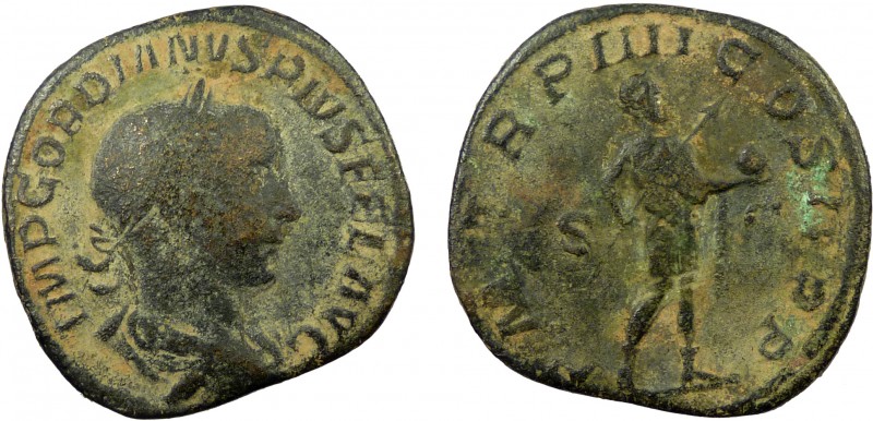 Roman Imperial, Gordian III, AE Sestertius, Rome
19.73 g, 33 mm, aVF

Obverse: I...