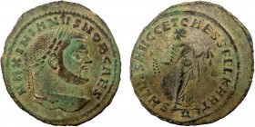 Roman Imperial, Maximianus Herculius, Carthago
10.86 g, 30 mm, VF, fully silvered

Obverse: MAXIMIANVS NOB CAES, laureate head right
Reverse: SALVS AV...