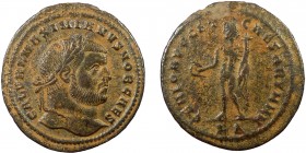 Roman Imperial, Galerius, AE Follis, Cyzicus
7.39 g, 29 mm, gF

Obverse: GAL VAL MAXIMIANVS NOB CAES, laureate head of Galerius right
Reverse: GENIO A...