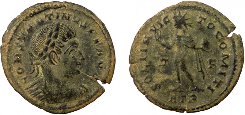 Roman Imperial, Constantine I, AE Nummus, Treveri
3.13 g, 22 mm, aVF

Obverse: I...