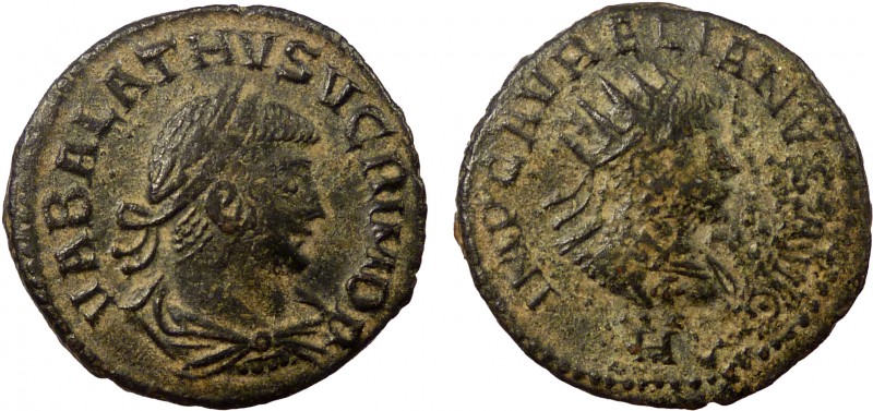 Roman Imperial, Aurelian and Vabalathus, AE Antoninianus, Antioch
3.83 g, 21 mm,...