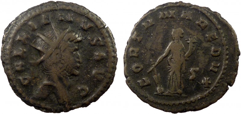 Roman Imperial, Gallienus, AE Antoninianus, Rome
4.29 g, 23 mm, aVF

Obverse: GA...