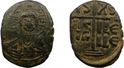 Byzantine, Anonymous (attributed to Romanus III), AE Follis, Constantinople 
10.88 g, 32 mm, VF

Obverse: Nimbate bust of Christ facing, square in eac...