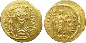Byzantine, Phocas, AV Solidus, Constantinople
4.49 g, 22 mm, aVF

Obverse: D N FOCAS PЄRP AV, crowned and cuirassed bust facing, holding globus crucig...