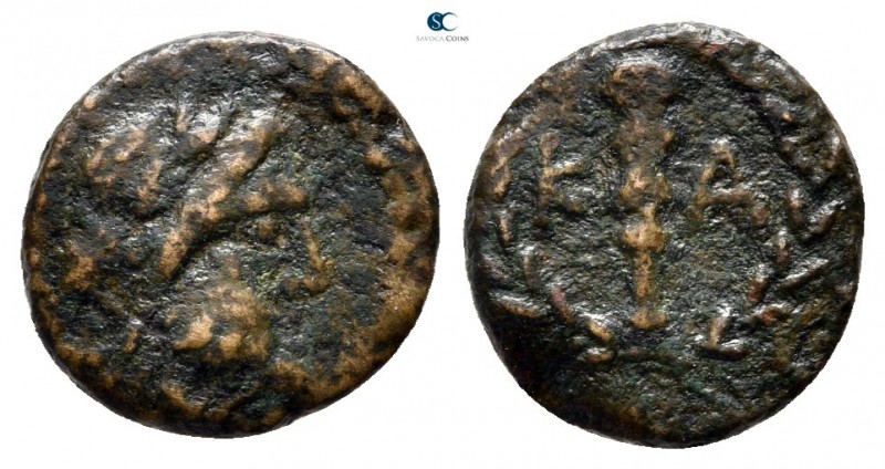 Apulia. Caelia circa 220-150 BC. 
Uncia Æ (?)

12mm., 1,50g.



nearly ve...