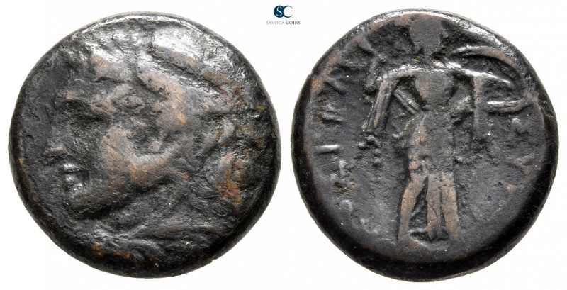 Sicily. Syracuse. Pyrrhos 278-276 BC. 
Bronze Æ

21mm., 9,07g.



nearly ...