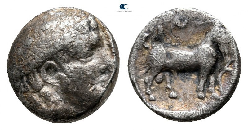 Thrace. Ainos circa 435-405 BC. 
Diobol AR

10mm., 1,09g.



nearly very ...