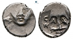 Thrace. Apollonia Pontica. ΣΩ (Zau-), magistrate circa 375-335 BC. Diobol AR