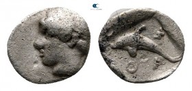 Islands off Thrace. Thasos circa 411-404 BC. Hemiobol AR