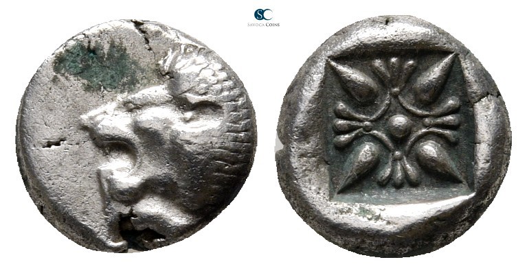 Ionia. Miletos circa 520-480 BC. 
Diobol AR

9mm., 1,13g.



very fine