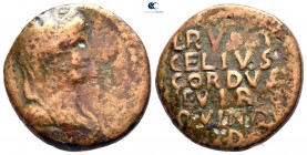 Macedon. Dium. Pseudo-autonomous. Time of Tiberius AD 14-37. L. Rusticelius Cordus, duovir quinquennalis. Bronze Æ