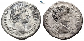 Antoninus Pius with Marcus Aurelius, as Caesar AD 138-161. Rome. Denarius AR