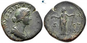 Faustina II AD 147-175. Rome. Sestertius Æ