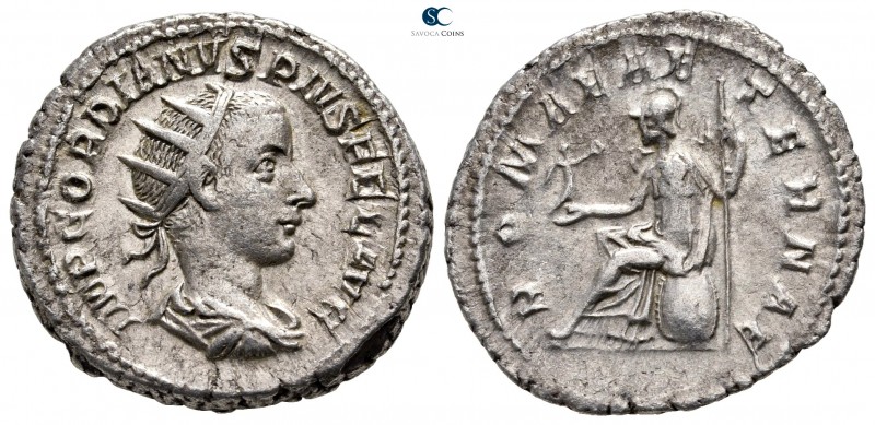 Gordian III AD 238-244. Rome
Antoninianus AR

23mm., 4,41g.



very fine