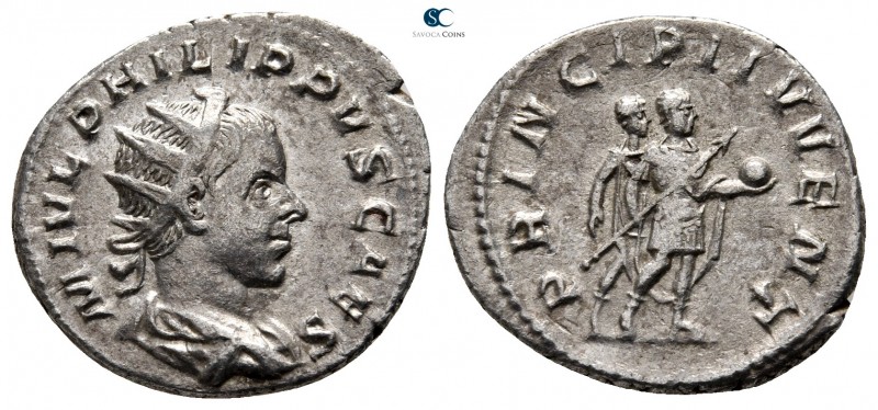 Philip II, as Caesar AD 244-246. Struck AD 244-246 under Philip I. Rome
Antonin...