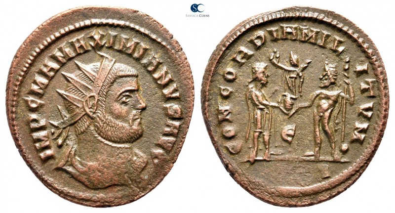 Maximianus Herculius AD 286-305. Heraclea
Radiatus Æ

23mm., 3,43g.



ve...