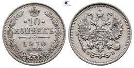 Russia. St. Petersburg. Nicholas II AD 1894-1917. 10 Kopecks (1910)