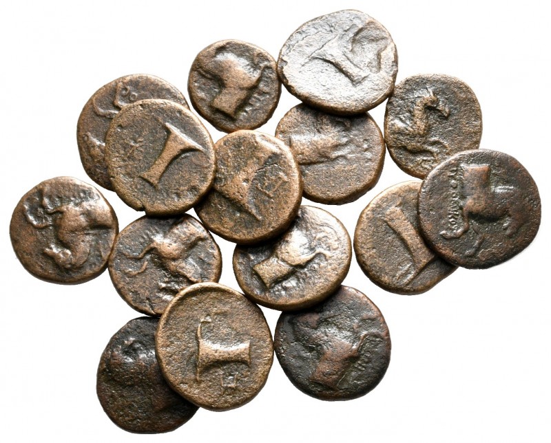 Lot of ca. 15 greek bronze coins / SOLD AS SEEN, NO RETURN!

very fine