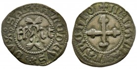 Amedeo VIII Duca 1416-1440
Quarto di Grosso, I tipo, Chiablese, ND, Mi 1.34 g.
Ref : MIR 142g, Sim. 38, Biaggi 126g
Conservation : TTB