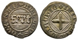Amedeo VIII Duca 1416-1440
Quarto di Grosso, II tipo, Savoiardo, Chambéry, ND, Mi 1.47 g.
Ref : MIR 143d, Sim. 39/3, Biaggi 127
Conservation : TTB-SUP...