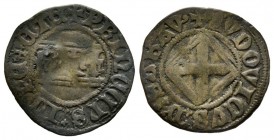 Ludovico 1440-1465 
Quarto, I tipo, ND, Cornavin, Mi 1.12 g.
Ref : MIR 167f, Sim. 11, Biaggi 148
Conservation : TB/TTB