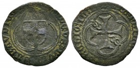 Amedeo IX 1465-1472
Piccolo Bianco, Bourg, ND, Mi 1.43 g.
Ref : MIR 189(R4), Sim 5/5, Biaggi 167 
Conservation : TTB. Très Rare