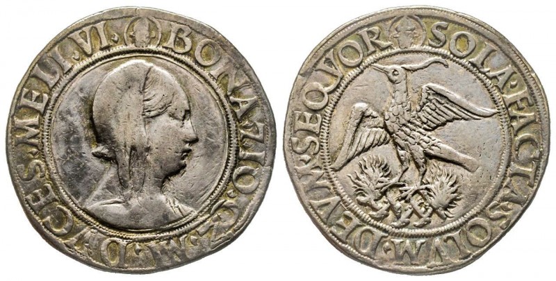 Bona di Savoia reggente 1476-1481
(Milano, Gian Galeazzo Maria Sforza)
Testone...