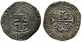 Carlo II 1504-1553 
Parpagliola Variata, VI tipo, Bourg, ND, Mi 1.80 g.
Ref : MIR 399c (R5), Sim. 66
Conservation : TB/TTB. Très Rare