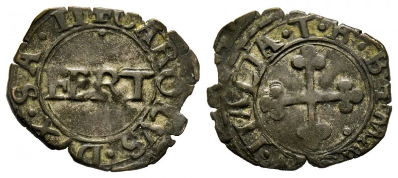 Carlo II 1504-1553
Quarto, I Tipo, Torino, ND, Mi 0.84 g.
Ref : MIR 407 var, Sim...