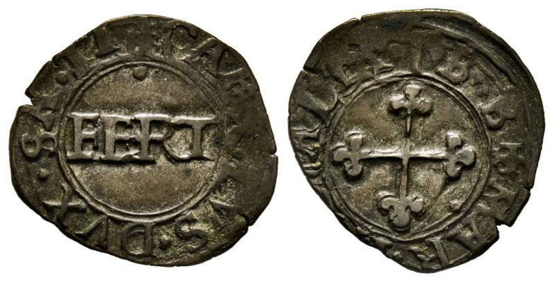 Carlo II 1504-1553
Quarto, I tipo, Torino, ND, Mi 1.07 g.
Ref : MIR 407, Sim. 71...
