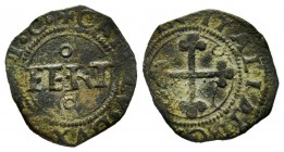 Carlo II 1504-1553
Quarto, I Tipo, Torino, ND, Mi 0.86 g.
Avers : CAROLV. DVX. SAB. T. C
Ref : MIR 407 var, Sim. 71-72, Biaggi 346
Conservation : TTB....